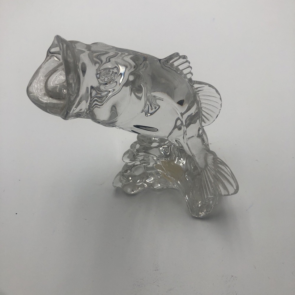 BASS FISH FIGURINE‎ Rare Germany Crystal Wonders of The Wild #989 Princess House